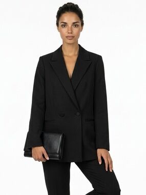 Good American Double Breasted Blazer Black Womens Large NWT